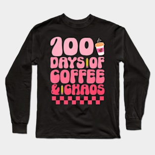 100 Days Of School Coffee Lover 100Th Day Of School Teacher Long Sleeve T-Shirt